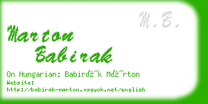 marton babirak business card